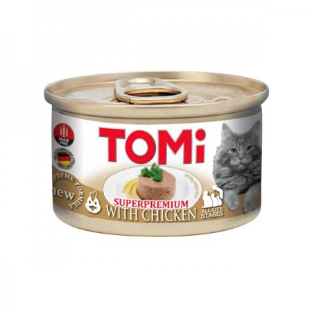 TOMi with Chicken КУРИЦА мусс корм для кошек 85 г (201039)
